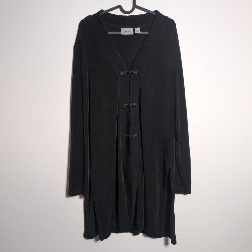 Chicos Travelers Duster Cardigan Size 2 Large Chinese Knots Whimsygoth Cabincore